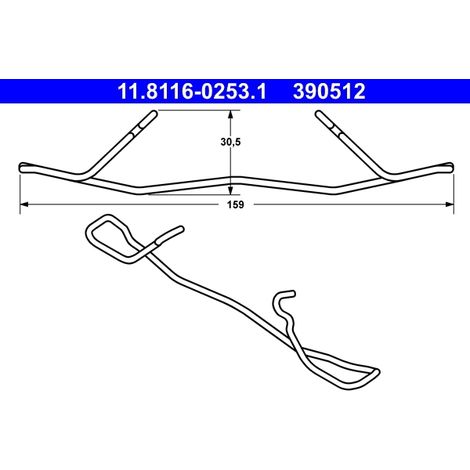 Ressort, étrier de frein ATE 11.8116-0253.1 MERCEDES-BENZ 000 421 60 91