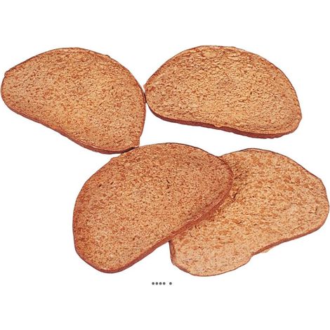 Tranches de pain complet artificiel x4 en Plastique soufflé L 90x40 mm