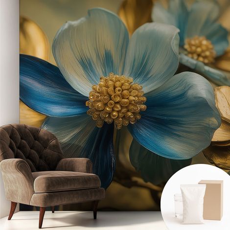 Fototapete Vliestapete mit Kleber - modern Wohnzimmer - Wanddekoration - einfach anzubringen Blumenkomposition 250x250 cm (1/5)