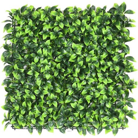 Plaque de feuillage factice vert 50x50cm, H3cm dense anti-UV 2000H