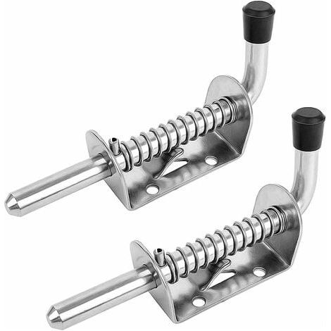 Federriegel aus Edelstahl, Federtürriegel, Schuppentürriegel, Feder, Fahrzeug, verstellbar, verzinktes Zubehör, Heimwerkerwerkzeuge, 12,8 x 4,7 cm, 2 Stück (1/5)
