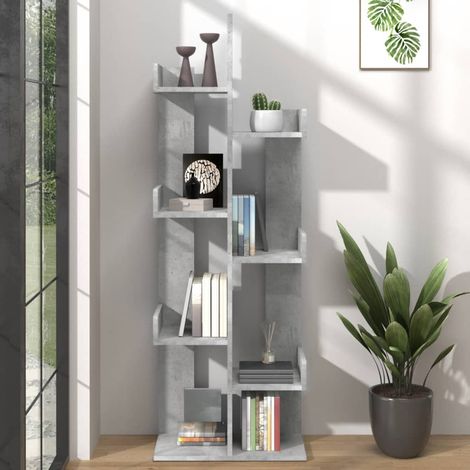 Furniture Limited - Bibliothèque Gris béton 48x25,5x140 cm Bois d (1/5)