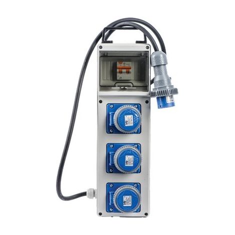 QUADRO DISTRIBUZIONE BLU PL 220/3 VB - PRESE CEE BLU X3 MM 150X450 H.MM 137