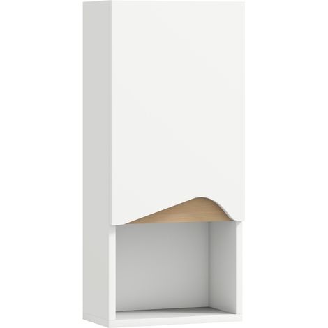 CHICFURN Armoire murale salle de bain 30x17x67 cm blanca, almacenamiento sin perder espacio (1/5)