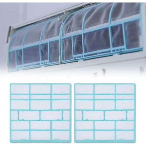 Irovami Filtre pour climatiseur : Grille anti-poussière de rechange en plastique 30 x 29 pour unité intérieure de climatiseur mural - Lot de 2 accessoires de filtration d'air compatibles (1/5)
