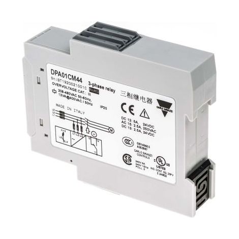 Relais de contrôle de réseaux triphasés Carlo Gavazzi série DPA01, triphasé, 1 RT ( Prix pour 1 )