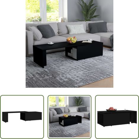 Table d'appoint - Table basse Noir 150x50x35 cm Bois d'ingénierie (1/5)