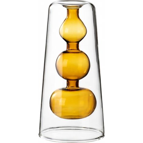 Vase en verre double couche marron modèle 1 (1/5)