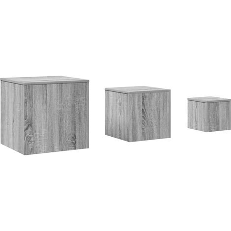 Maison Exclusive - Beistelltische 3 Stk. Grau Sonoma Holzwerkstof