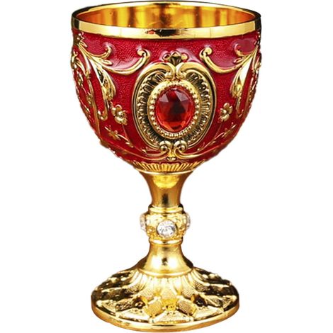 Goblet En Métal - Verre À Vin Médiéval Vintage - Décoration De Table Et Collecte - Capacité 30 ml - Dimensions 4,3 x 7 cm - 1 Pièce (1/5)