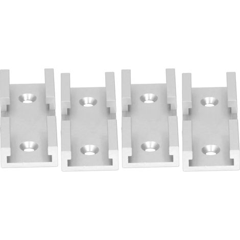 4 Stück T-Schienen-Kreuzverbinder aus Aluminiumlegierung für die Holzbearbeitung, silberfarben (1/5)