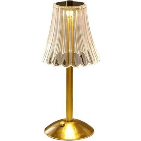 Lampe de Table Sans Fil LED, Lampe de Chevet LED Tactile Dimmable, 3 Couleurs Lampe Cristal avec USB Ports de Charge USB-A+C, Lampe de Table pour Chambre Salon Restaurant Hôtel [Classe énergétique F] (1/5)