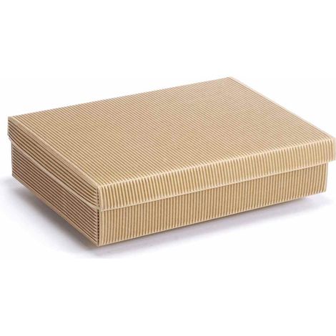 Scatola naturale rustica con coperchio, set da 20 pezzi, cm 28 x 20,5 x 6 H