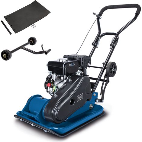 Scheppach Plaque vibrante thermique HP2300S – Compacteur 5,6 CV – Pression de compactage 23 kN – Profondeur 35 cm – Vitesse 15 m/min – Tapis caoutchouc et dispositif de déplacement (1/5)