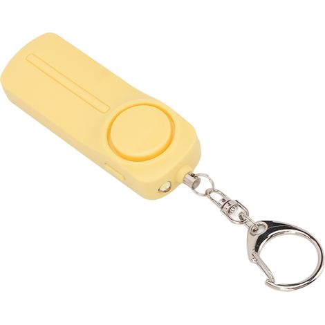 Porte-clés mini alarme d'urgence de qualité militaire, sirène de sécurité puissante de 130 dB avec lampe torche LED, convient aux femmes, aux enfants et aux personnes âgées, couleur jaune. (1/5)