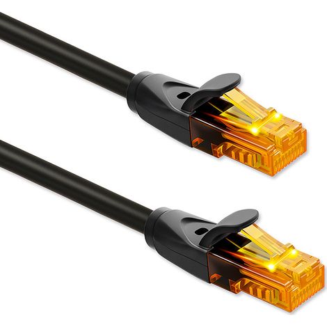 Cable de conexión UTP Cat6 2xRJ45 de 25 m, color negro (1/5)
