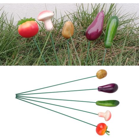 Decoración de jardín [juego de 5 piezas] Estacas multifuncionales para plantas, soporte estable y resistente a la intemperie para macetas, forma de C. (1/5)