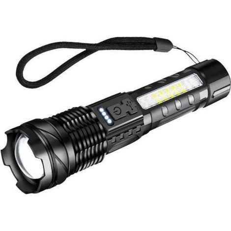 Rechargeable LED flashlight, ultra-bright zoomable tactical flashlight with 7 lighting modes, IPX6 waterproof flashlight for camping, outdoor activities, fishing, and emergencies. (1/5)