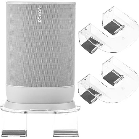 Compatible With Sonos Move Holder Wall Mount Sonos Move Stand Accessories With Integrated Cable Management, Smart Home Speaker Accessories Rack (Sonos Move, Transparent) 2 Pieces (1/5)