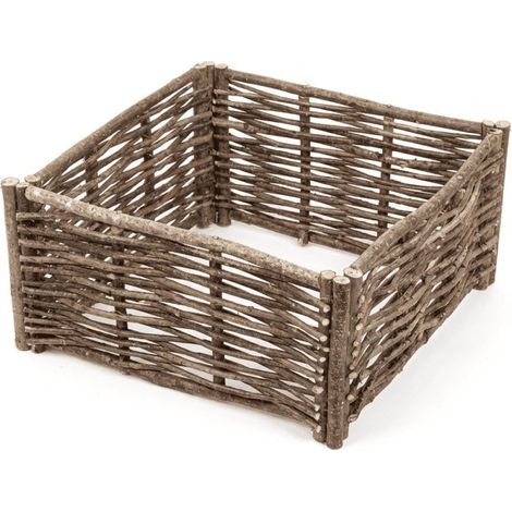 Fioriera in legno di nocciolo intrecciato – Rustica e naturale - 75 x 30 x 30 cm (1/5)