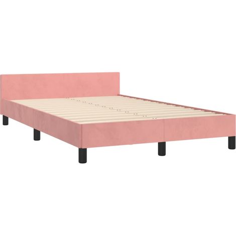 vidaXL Giroletto senza Materasso Rosa 120x190 cm Velluto (1/4)