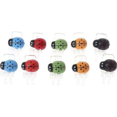 Lot de 10 pinces à orchidées coccinelles mignonnes pour fleurs de jardin (Cymbidium), pinces en plastique pour tiges. (1/5)