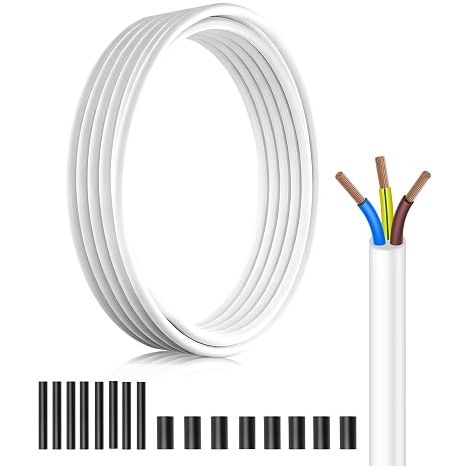 H05VV-F 3x1,5mm² Câble Électrique Blanc, 10m (1/5)