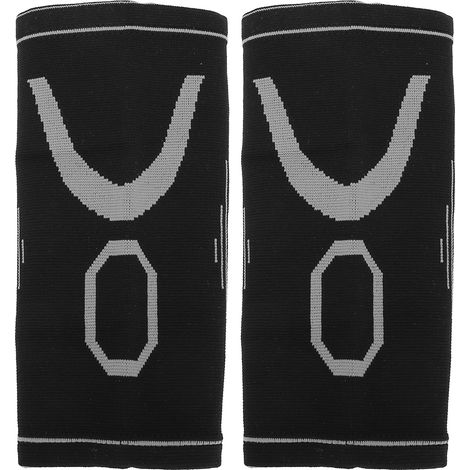 2 Genoux Enfant Nylon Doux, Protège-Genoux Respirant Élastique Chaud, Coussinets Sportifs (Gris Noir) (1/5)