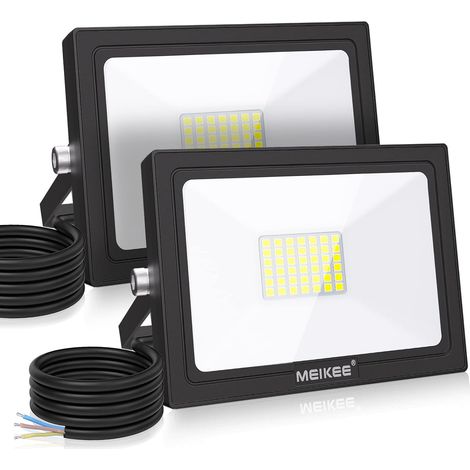 Projecteur Led Exterieur 35W, 3000LM 42 LEDs Blanc Froid 6500K, Lot de 2, Spots LED Extérieur, Étanche IP66, Projecteur LED Eclairage de Sécurité pour Jardin, Cour, Garage, Entrée (1/5)