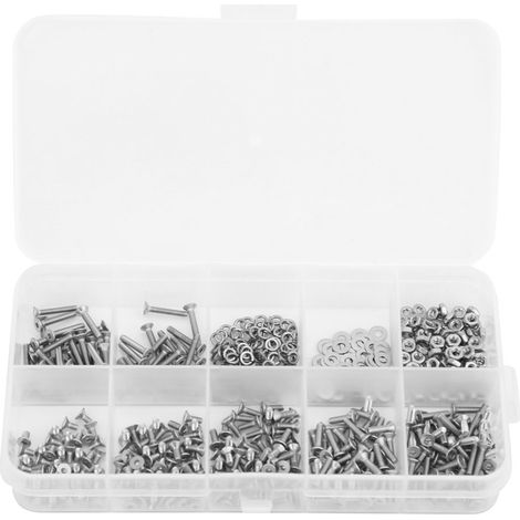 Vis À Tête Fraisée M2 - Acier Inoxydable - Filetage Précis - Pour Assemblage Métal Bois Plastique - Lot De 600 Pièces (1/5)