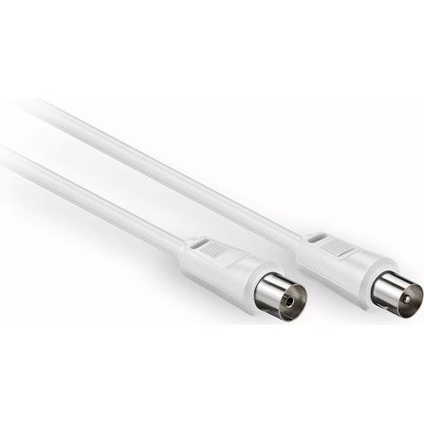 Câble d'antenne S-IMPULS, 2x coaxial, blanc, 5m, 75dB