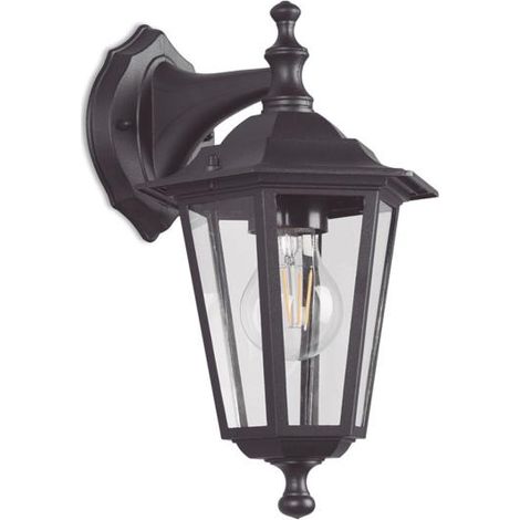 Aplique exterior descendente DUOLEC E27 60 W negro Classic - (1/4)