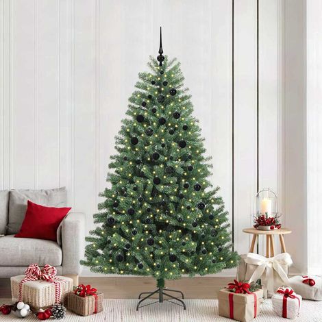 Künstlicher klappbarer Weihnachtsbaum mit 300 LEDs Grün 210 cm (1/5)