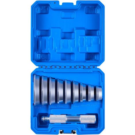 Kit de Presse à Roulements 10 Pièces, Coffret d’Outils de Démontage et de Montage de Bagues et Joints de Roulements, avec 9 Bagues et Manche, en Alliage d'Aluminium, pour Entretien Automobile (1/5)