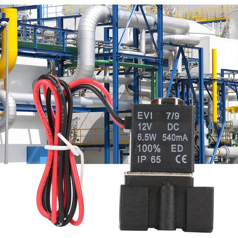 Électrovanne 2 voies en plastique, filetage NPT 1/8", normalement fermée (NC), 12 V CC (1/5)