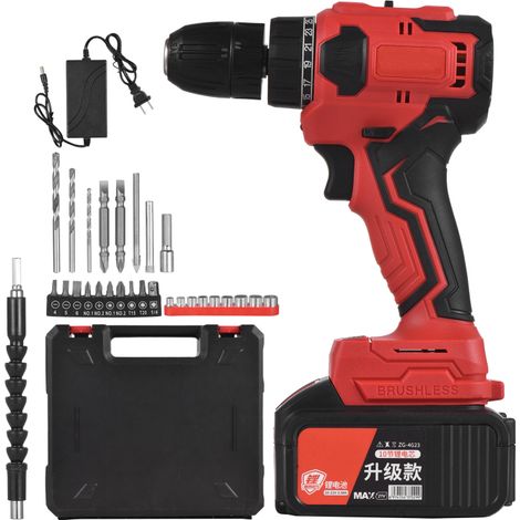 Perceuse-visseuse sans fil 21V 3/8" – couple 25+1Nm – 2 vitesses, batterie 3.0Ah, chargeur rapide, LED, rallonge (1/5)
