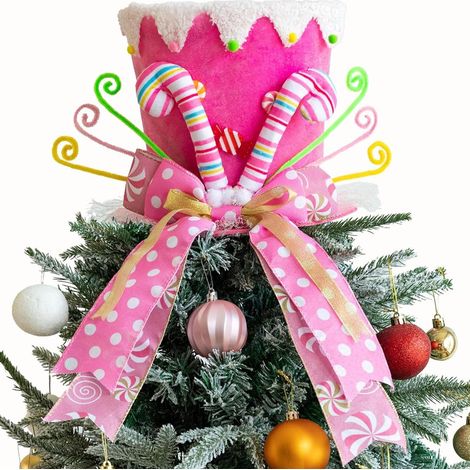 Tree Topper - Fabric Christmas Tree Topper with Shaping Wire - Holiday Home Decor - For Indoor Christmas Tree - 1 Piece (1/5)