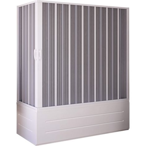 Sopravasca Angolare 70x170x150 cm 2 Ante a Soffietto in PVC Apertura Laterale H150 cm Dorini Bianco (1/4)