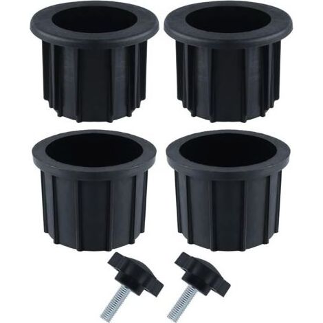 6-teiliges Schirmzubehör-Set für Balkone und Terrassen: Enthält 4 Schirmlochringe und 2 Handknopfschrauben, Schirmhalter-Zubehör für Terrassentische und Balkone (Schwarz)