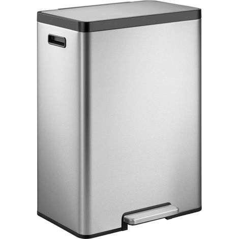 EKO - Poubelle à pédale Ecocasa 2 45 litres - Stainless Steel Plastic  - inox mat