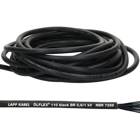 10 Meter Lapp 1120266 Ölflex Classic 110 Black 0,6/1kV PVC Steuerleitung 2x1 mm² ohne Schutzleiter I Außenbereich I flammwidrig I Kabel 2 adrig I Anschlussleitung 2x1.0mm²