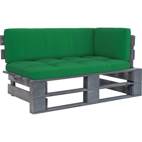 Canapé d'angle palette de jardin Gris Bois de pin imprégné (1/5)
