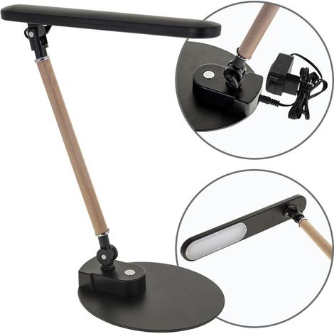 Lámpara de sobremesa DAISY LED 280lm 4000K Negro/Madera Natural