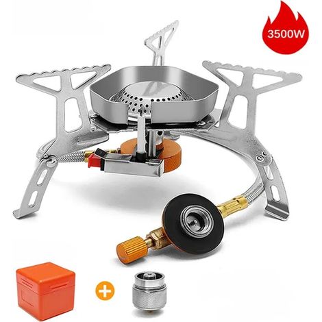 Réchaud à gaz de camping coupe-vent, brûleur touristique d'extérieur, chauffage puissant, réchaud de tourisme, fourneau portable, fournitures et équipement de pique-nique, réchauds de cuisine portable (1/5)