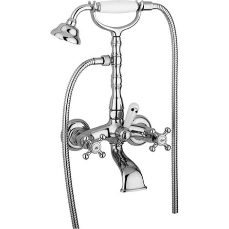 Miscelatore vasca esterno con set doccia e deviatore Paffoni Belinda FBLV023CR Cromo (1/6)