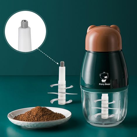Macchina per integratori alimentari elettrici per bambini da 300 ml Macchina per cucinare per bambini in vetro Tritacarne multifunzione verde (1/5)