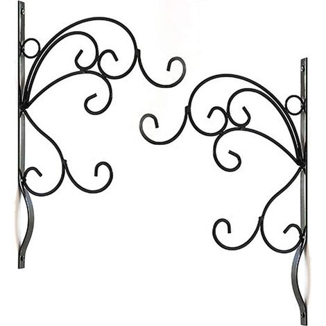 Filiyano-Lot de 2 supports de suspension pour plantes, crochets en fer rétro pour paniers de fleurs, carillons éoliens, mangeoires à oiseaux (1/5)