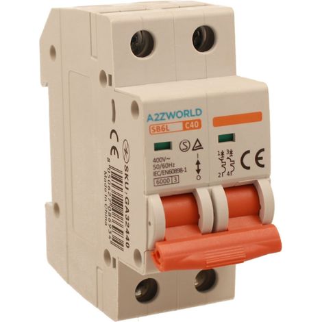 MCB Interruttore Magnetotermico Automatico Curva C 2P 2M 6000A C40A AC 400V IP20 IEC60898-1 SB6L (1/3)