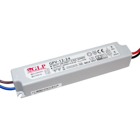 Fuente De Alimentación Estanca 24V DC - 12W  - IP67 - GLP