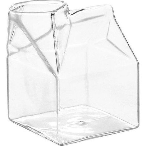 Tasses en verre en forme de brique de lait, tasses à café originales, pichets à crème, verres à mélanger (1/4)
